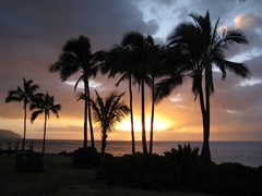 ハワイ島の夕焼け